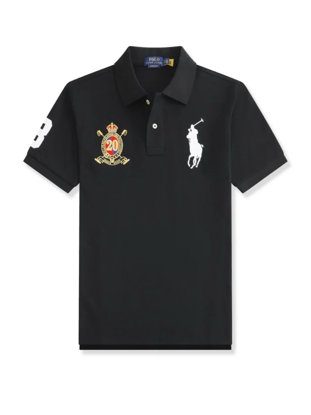 Polo by Ralph Lauren Black Polo with White Pony & Gold Crest